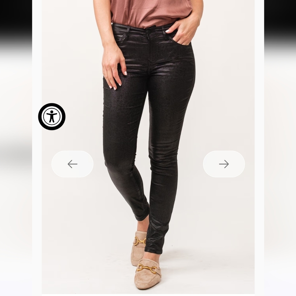 Dear John Black GISELE HIGH RISE SKINNY PANT Size 31 Faux Leather - Picture 2 of 7